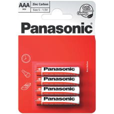 Батарейка "Panasonic" (R-03/4bl/861 сольова, 1,5V, мізинчик червона