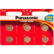 Батарейка "Panasonic" (CR 2025/6bl) lithium, 3V, монетка 20*2,5мм