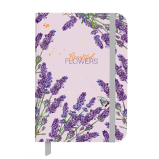 Блокнот А5/64 "4PROFI" (905331) "Beautiful flowers" lavender ЧИСТІ арк, кол.вн/блок, скл., мат/лам,ТВ.обл. 70г.