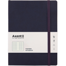 Книга записна "Axent" (8615-02-A) Partner Soft L, 190*250, 96 арк, кліт, синя