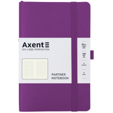 Книга записна "Axent" (8616-11-A) Partner Soft Skin 125*195/96арк., кліт, фіолетова