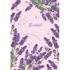 Блокнот A5/40 "4PROFI" (905430) "Spring flowers" lavender, мат/лам, виб.УФлак, 70г.