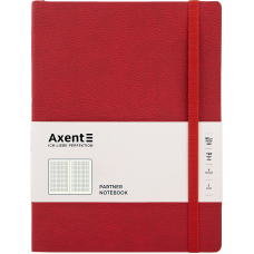 Книга записна "Axent" (8615-06-A) Partner Soft L, 190*250, 96 арк, кліт, червон