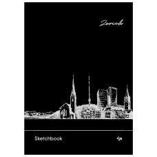 Блокнот A5/30 "4PROFI" (903221) ЧОРНІ арк. "Black sketch book" Zurich, пруж, 160г