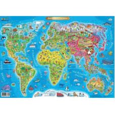 Дитяча карта світу. Плакат А2