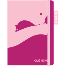 Блокнот 120x169/96 "Kite" (K22-467-3) на гумці, тв.обкл., рожевий
