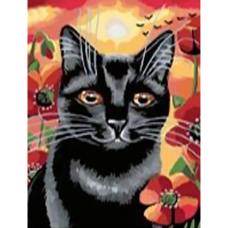 Картина за номерами "JO" (RAS20697_O) "Чорний кіт" 20*30см