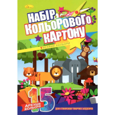 Картон кольоровий А4/15 "Апельсин" (АП-1105/КК-А4-15) крейд папір 90г/м