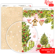 Папір дизайнерський двосторонній матовий "Rosa Talent" (5318073) "Holiday Time" 1, 21*29,7 см, 200г/м2