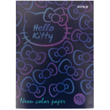 Папір кольоровий "Kite" (HK21-252) неон. A4/(10арк/5кол) Hello Kitty