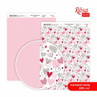 Папір дизайнерський двосторонній матовий "Rosa Talent" (5318054/102) "Love“ 6, 21*29,7 см, 200 г/м2