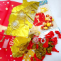 Фотозона із повітряних кульок (T-8630) "Happy birthday Baby-1" золото з червоним
