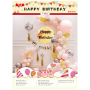 Фотозона із повітряних кульок (T-8926) "Happy birthday" ніжно рожева