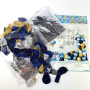 Фотозона із повітряних кульок (T-8932) "Happy birthday" срібло та синє