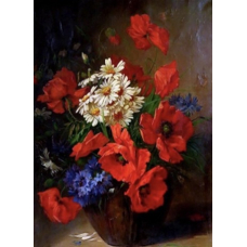 Алмазна мозаїка "Go to art" (189724) "Букет маків" 30*40 см на підрамнику