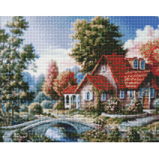 Алмазна мозаїка "Ідейка" (AMO7340) "Бабусин будинок" 40*50см