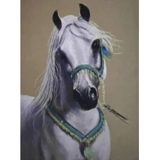Алмазна мозаїка "Go to art" (178833) "Білий кінь" 20*30см на підрамнику