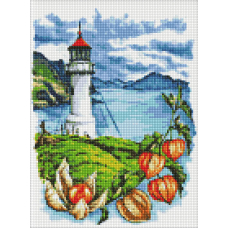 Алмазна мозаїка "Ідейка" (AMO7629) "Маяк з фізалісами" 30*40см