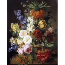 Алмазна мозаїка "Go to art" (189689) "Квіти в кошику" 40*50 см на підрамнику
