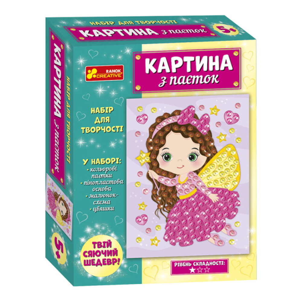 Картина з паєток. Фея