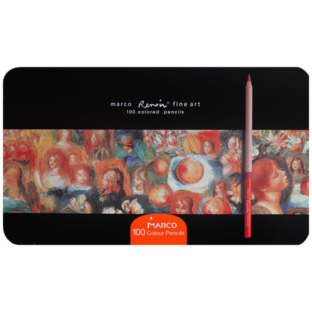 Олівці кольорові "Marco FineArt" 100 кол. (FineArt-3100-100TN) круглі, метал пенал