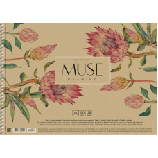 Альбом для малювання "MUSE" А4/30арк./PB-SC-030-159) КРАФТ.обкл. (150г/м2) Пруж. Бок