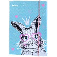 Папка для зошитів "Kite" (K21-210-1) "Cute Bunny"В5 на гумці картон