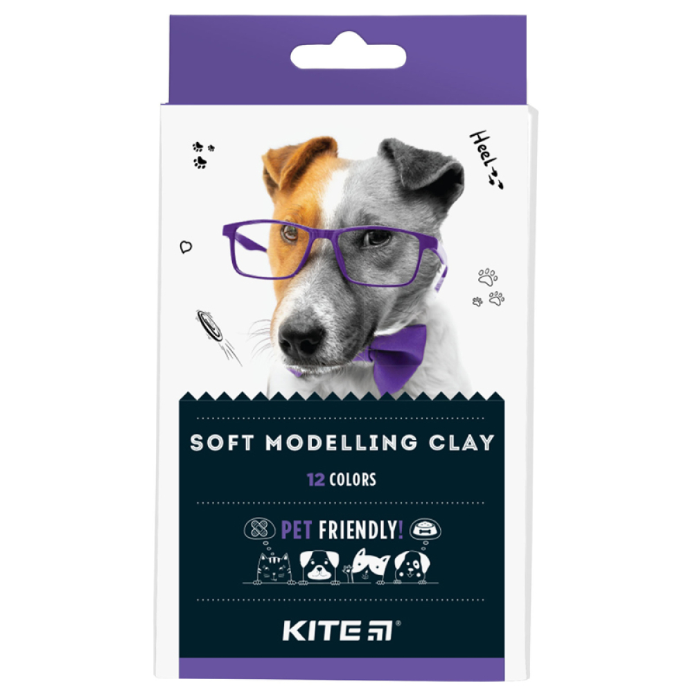 Пластилін восковий "Kite" (K22-086) 12кол., 200гр "Kite Dogs"