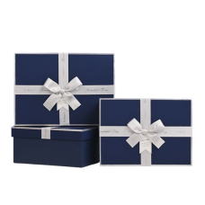 Коробка подарункова "Maxi" (C61307-112T) прямокутні, синій з бантами, 3шт/уп, 29*21*9,5/26*19*8/23*17*6,5см