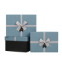 Коробка подарункова "Maxi" (C61348-14T) прямокутні, блакитний з бантами, 3шт/уп, 29*21*9,5/26*19*8/23*17*6,5см