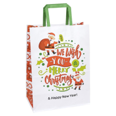 Пакет подарунковий Новорічний "Art studio of Happines" 25х15х34,5см (KGB253415-35) Крафт білий
