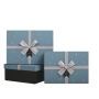 Коробка подарункова "Maxi" (C61307-114T) прямокутні, блакитний з бантами, 3шт/уп, 29*21*9,5/26*19*8/23*17*6,5см