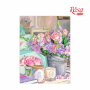 Картина на картоні з контуром "ROSA START" 30*40 Натюрморт №25 "Ніжний букет троянди+бузок" (159) БЕЗ ФАРБ