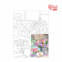 Картина на картоні з контуром "ROSA START" 30*40 Натюрморт №25 "Ніжний букет троянди+бузок" (159) БЕЗ ФАРБ