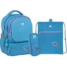 Набір "Kite" (SET_WK22-728M-1) рюкзак + пенал + сумка д/взуття Wonder Kite блакитний (62423)