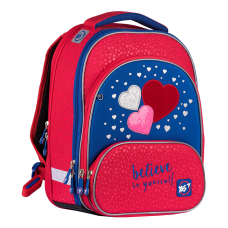 Рюкзак шкільний каркасний "YES" (555479) S-30 JUNO ULTRA "Heart beat", малиновий-синій