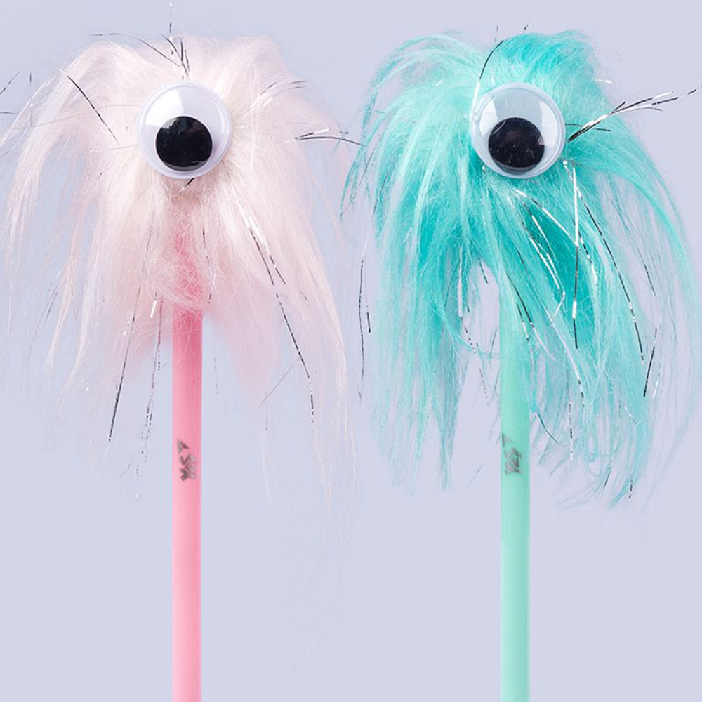 Ручка кулькова/масляна "YES" (412018) "Pom-Pom Monster" 1,0мм, синя