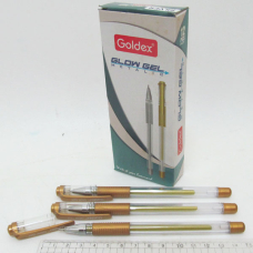 Ручка гелева "Goldex" "Glow Gel Metalic" 894, 1мм, ЗОЛОТО, з грипом