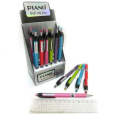 Ручка масляна автомат "PIANO" PB-165-С "Color" синя, кол.корпус