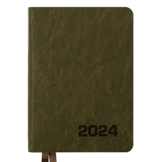 Щоденник А6 Дат.2024 "Leo Planner" (252461) "Corsa" м'який, 352 стор., хакі