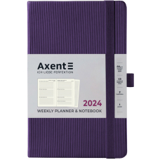 Щотижневик "Axent" 2024 Partner Lines (8515-24-17-A) 125*195, фіолетовий (65649)