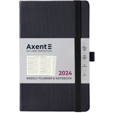 Щотижневик "Axent" 2024 Partner Lines (8515-24-01-A) 125*195, чорний (65643)