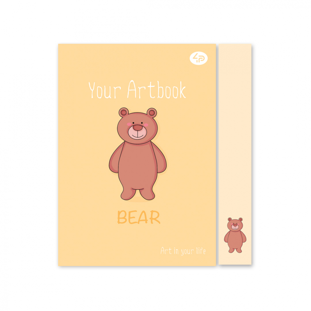 Блокнот A6/48 "4PROFI" (902361) ЧИСТІ "Artbook" bear, кол.вн.блок, термоклей, мат/лам, 80г.
