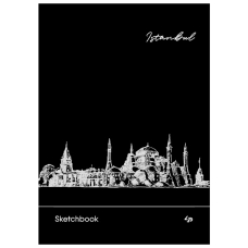 Блокнот A5/30 "4PROFI" (903207) ЧОРНІ арк. "Black sketch book" Istanbul, пруж, 160г