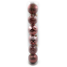 Набір новорічних кульок "JO" (8ADPE6-G17) тубус "Fashion" 8см,/6шт, PVC