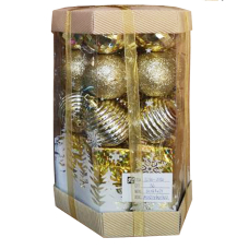 Набір новорічних кульок "JO" (6527-P1-103) "Present" коробка 36шт.