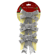Новорічна прикраса "JO" (6527-P3-276) "Бантик" 8х12см,/3шт