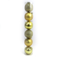 Набір новорічних кульок "JO" (DSCN0922-8-6-G) туба "GOLD" 8см,/6шт PVC