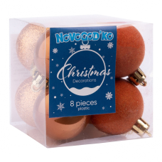 Набір новорічних кульок "Novogod'ko" (974403) d-4 cм 8 шт./уп., пластик, бронза