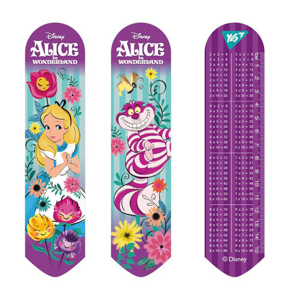 Закладки 2D "Yes" (707385) "Alice" + лін.15см + табл. множ., 19*4,5 см